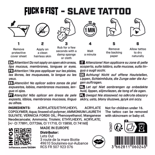 Temporäres Tattoo Slave 9 x 8,5cm – 3/3