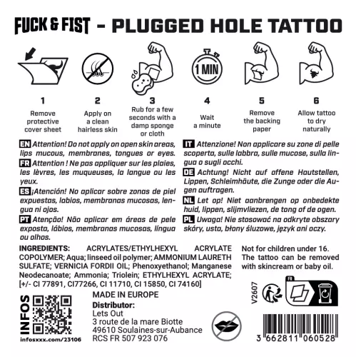 Temporaire Tatoeage Plugged Hole 9 x 6cm – 3/3