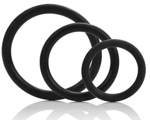 Pack of 3 cock rings Black